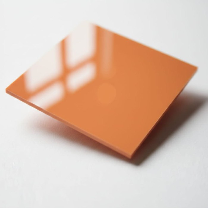 Plexi 3mm PASTELOWA pomarańczowa - strona w połysku - tester