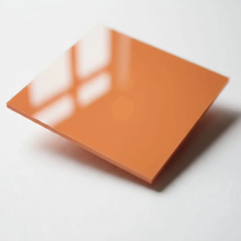 Plexi 3mm PASTELOWA pomarańczowa - strona w połysku - tester