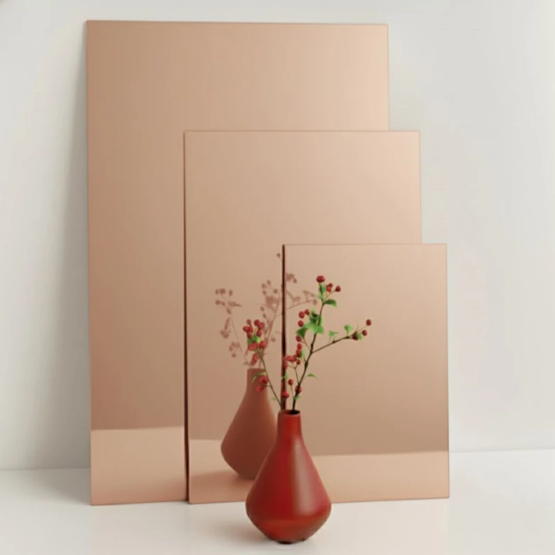 Plexi lustro gold rose 2,8mm, formatka 600x400mm